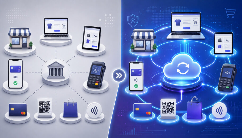 Omnichannel vs. multichannel payment processing across connected sales channels